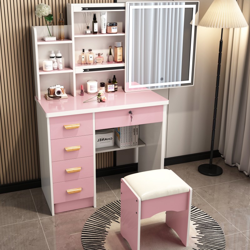 Mesa de maquillaje transfronteriza armario en un espejo push-pull venta caliente dormitorio simple moderno con armario de almacenamiento red comedor