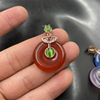 Stone inlay jade, agate protective amulet, buckle, small pendant