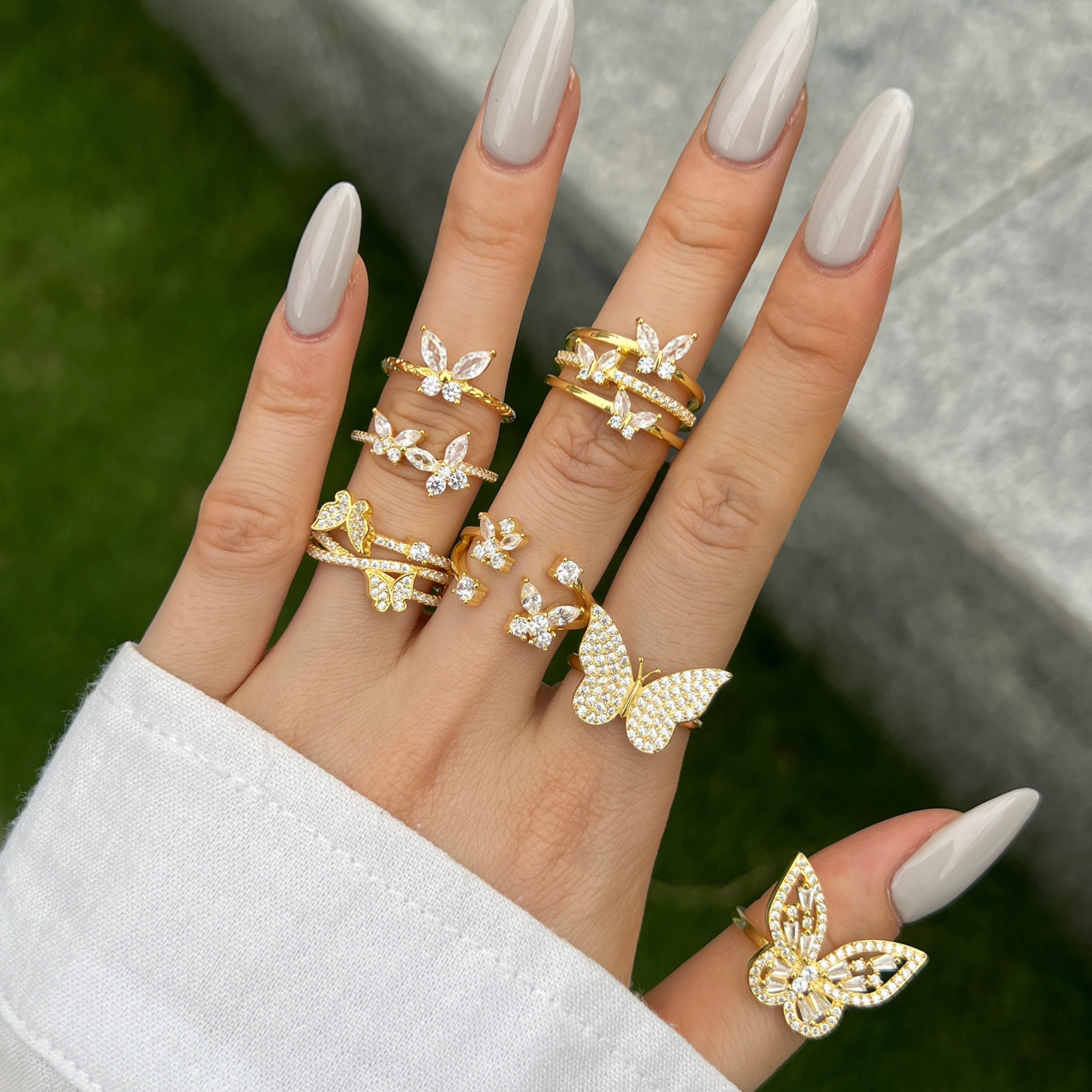 4g Weight Zircon Inlay Material Rings Classification 1 Piece Quantity Holiday, Daily Occasion 925 Sterling Silver Material U Shape, Insect Pattern Women's Gender Inlay Design Simple Style, Classic Style Style 925 Sterling Silver Zircon U Shape Insect Rings 1
