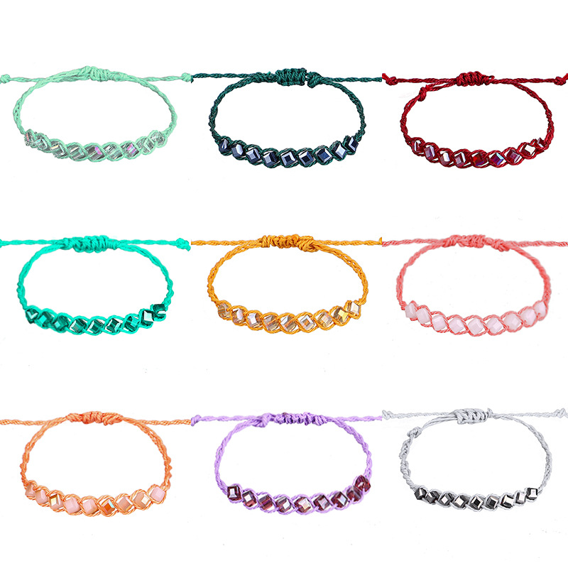 Ethnic Style Geometric rope Knitting Artificial Crystal Womenu0027S Bracelets