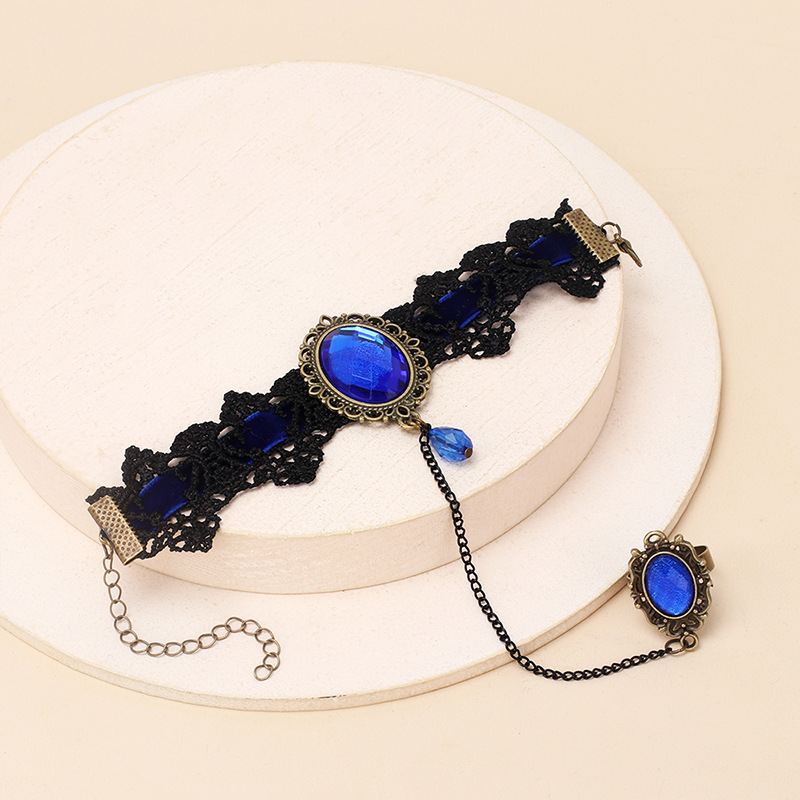 Business, Travel Occasion Lace One-piece Chain Bracelet Ring Fashion Design Sense Retro Jewelry