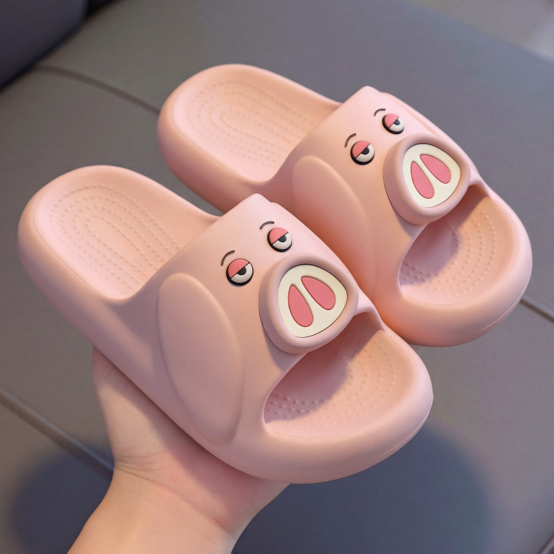Parent-Child Cute Piggy Slippers for Women, Summer Home Indoor Soft-Soled Non-Slip Eva Children's Cartoon Slippers Wholesale