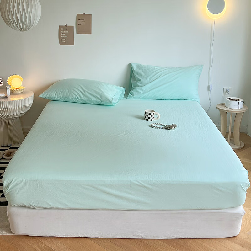 Cubierta de cama de algodón lavado de algodón de clase A, cubierta protectora de colchón de verano de una sola pieza, sábana todo incluido, fijación antideslizante