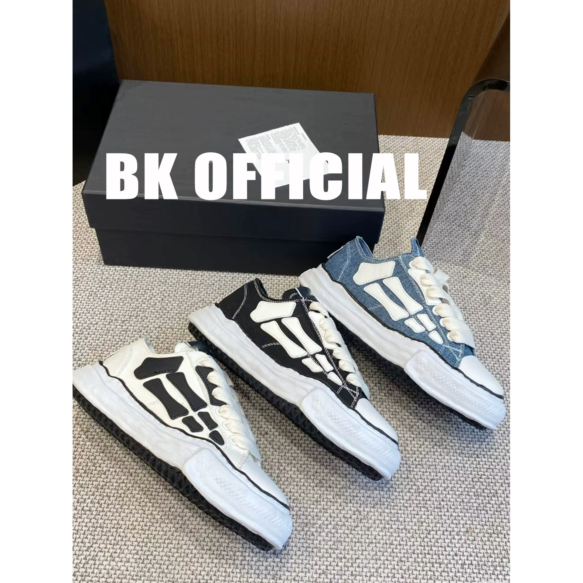 Тот же стиль Чжань Исинь ~ костяные туфли совместного бренда, повседневные кроссовки с растворяющейся подошвой, парусиновая обувь