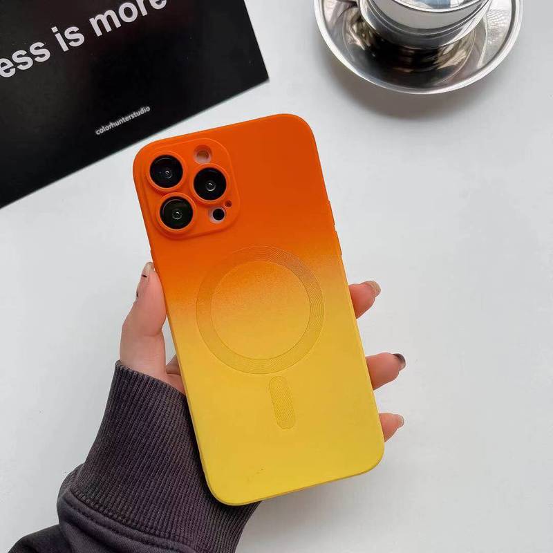 iPhone17 Pro Max用ケース、液体グラデーションツートンカラー、マグネット式、レンズフィルム付き、Apple 16保護ケース|undefined