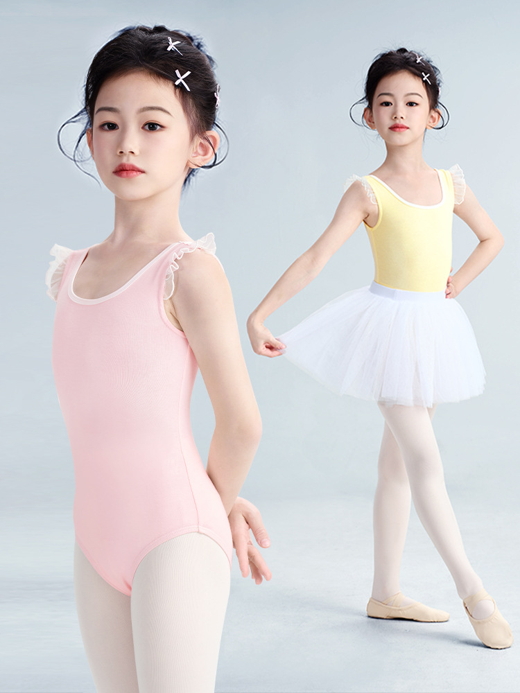 Ropa de baile para niños, ropa de prueba de chaleco lindo de algodón de verano, delgado, delgado, fresco y cómodo traje de baile étnico de una pieza
