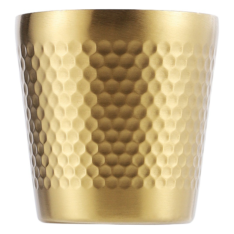 Suministro directo de acero inoxidable 304 taza de agua con patrón de martillo taza de cerveza de gran capacidad taza de té de restaurante de doble capa taza de café taza de jugo