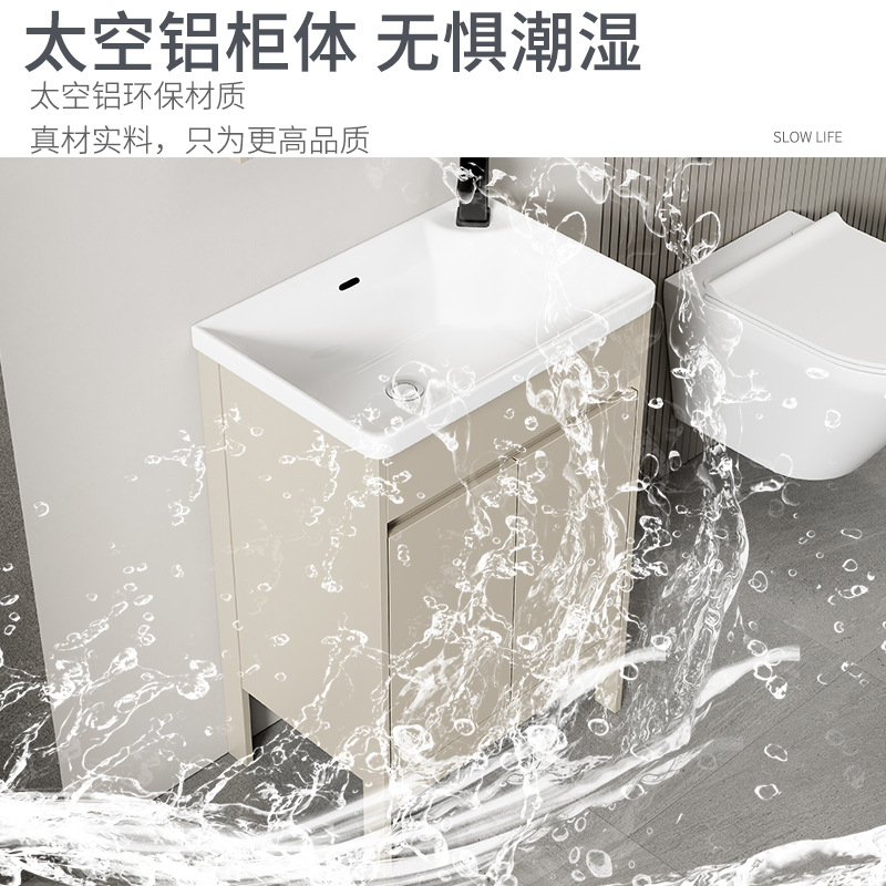 Baño de aire crema tipo suelo gabinete combinado balcón pequeño tipo lavabo lavabo cerámico lavabo de comercio exterior lavabo
