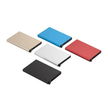 RFID自動彈卡卡盒鋁盒防磁防盜刷信用卡名片盒金屬鋁制卡包現貨