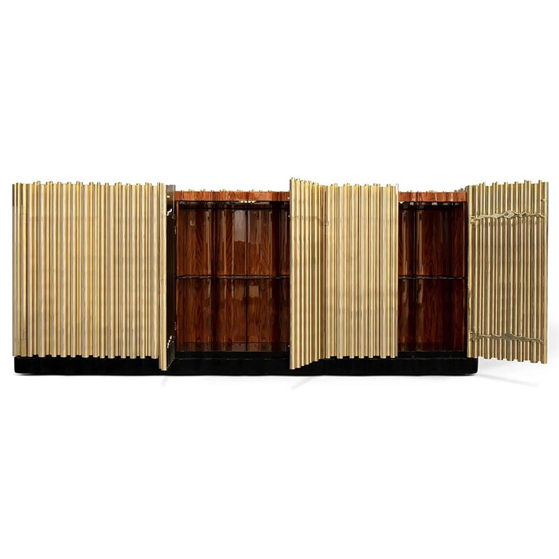 Sparkle Casa Italian Accessible Luxury Stainless Steel Sideboard Mansion House Home Multi-Functional Storage Cabinet Entry