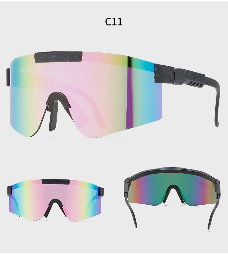 90g Weight Half Frame Glasses Structure Sunglasses Classification Tac, UV400 Protection Lens Material Biker Glasses Style Travel, Fishing Occasion All Seasons Season Unisex Gender Grey, Black Color Exaggerated Punk Streetwear Color Block Tac UV400 Protection Biker Half Frame Sports Sunglasses 17