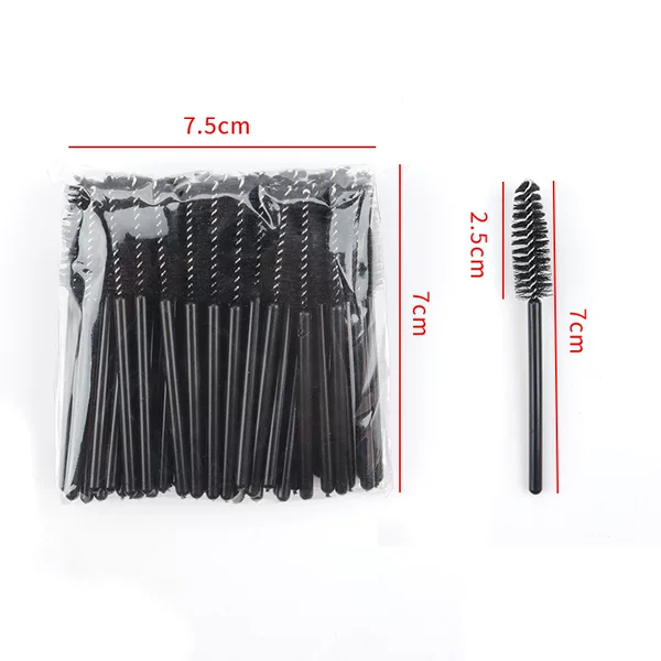 Disposable eyelash brush solid short rod eyelash comb grafting beauty makeup tool 50/package convenient small eyebrow brush