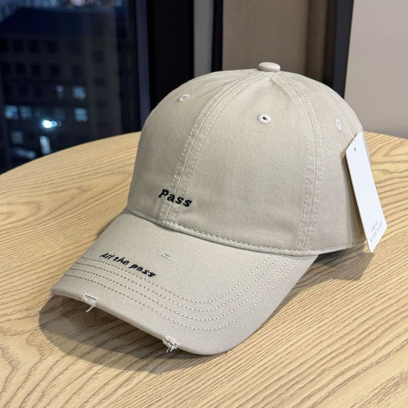 韓国風レター刺繍エッジ野球帽女性用春秋万能シンプルサンハット顔見せ小ひさしキャップ男性用|undefined