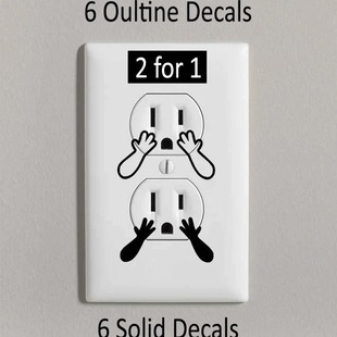 Cross-border new creative arm hand socket decal funny cute socket sticker sticker non-marking sticker