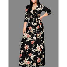 U 48008 Bohemian V-neck Print Dress �������� V ��ӡ��ȹ