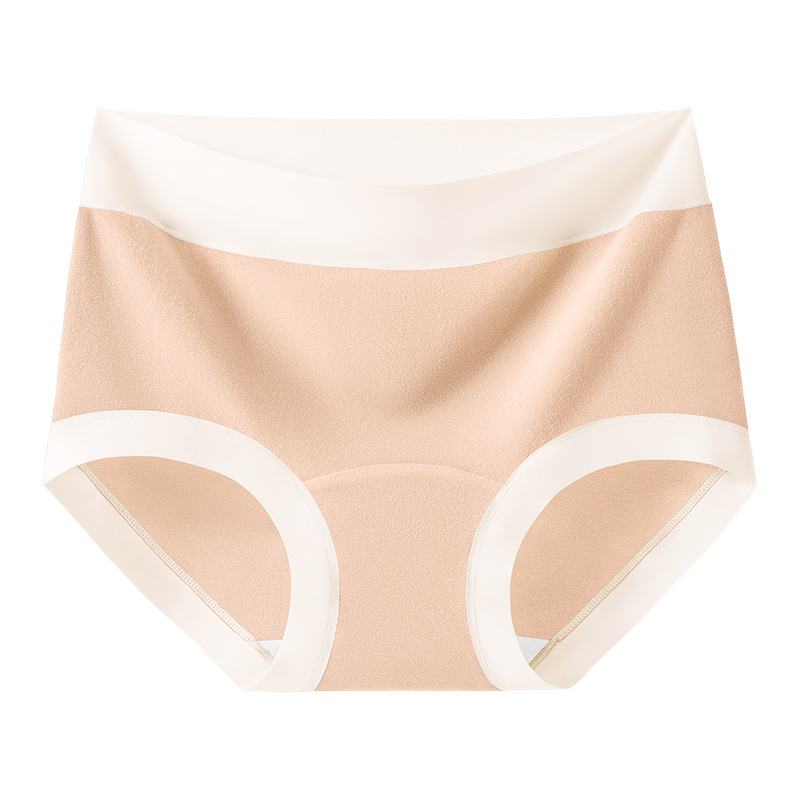 Ropa interior térmica de abdomen de cintura alta para mujer otoño e invierno 7A antibacteriano, agradable para la piel, sin costuras, protección de la cintura de terciopelo, trasero cálido, ropa interior de mujer