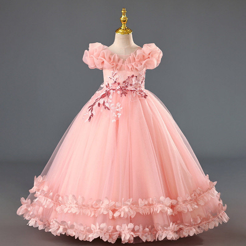 Nuevos vestidos para niños europeos y americanos, vestidos de piano, vestidos de niña de las flores, vestidos de princesa, vestidos de novia hinchados, kids dress