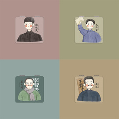 Factory Direct Sales Cartoon Character Student Portable Makeup Mirror Foldable Dual-Sided Mini Touch-Up Mirror Flip-Top