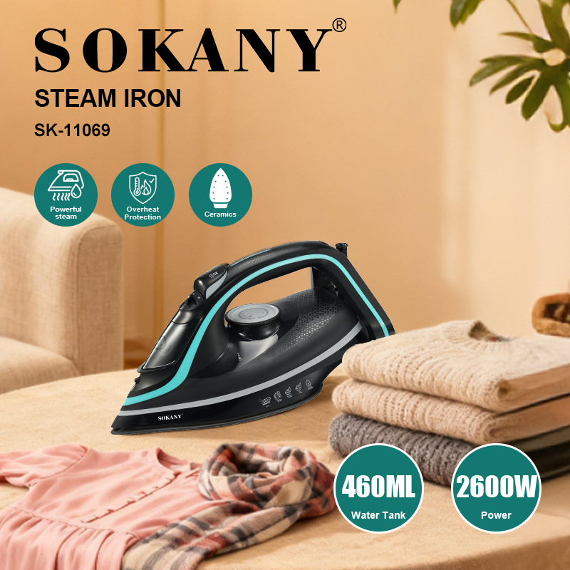 Export Sokany11069 Electric Iron Household Steam Iron 460Ml2600W Ceramic Iron Steamiron