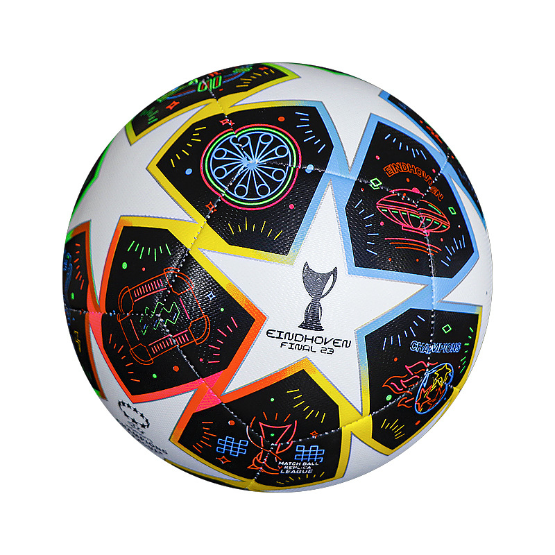 Juego de la Liga de Campeones de fútbol cosido pu4 no. 5 fábrica de fútbol al por mayor comercio exterior graffiti estrella