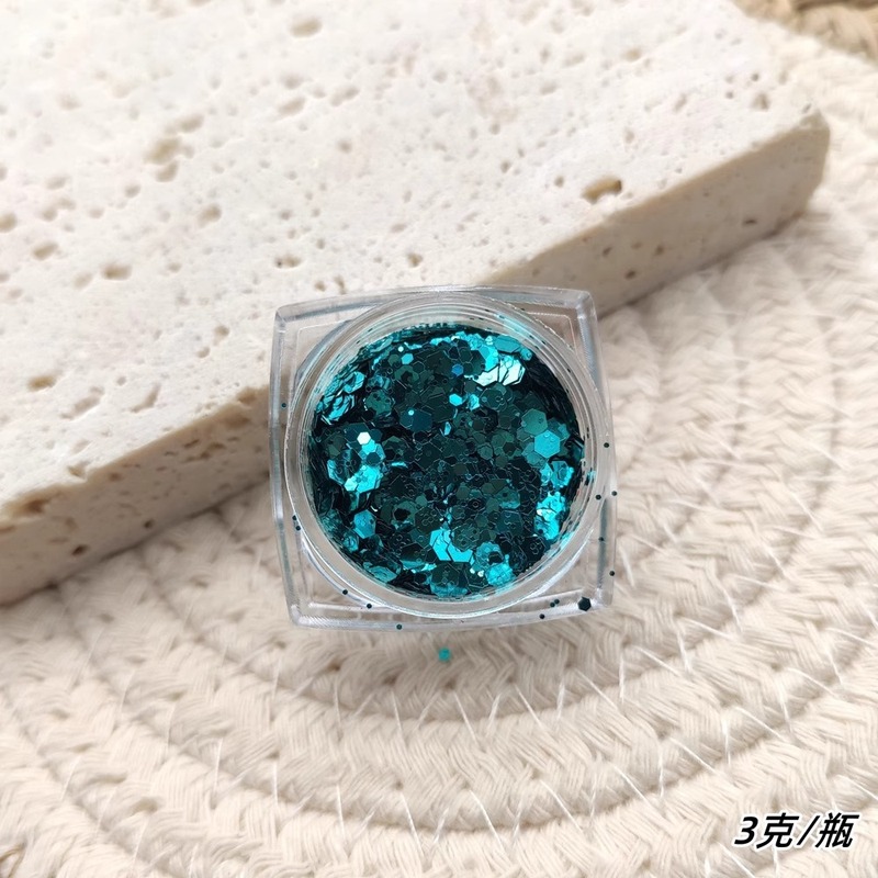 韓国スパンコールピーコックブルースパンコールネイルアートアクセサリーインターネットセレブホットスタイル美しい六角形マーメイドブルーネイルアートアクセサリー|undefined
