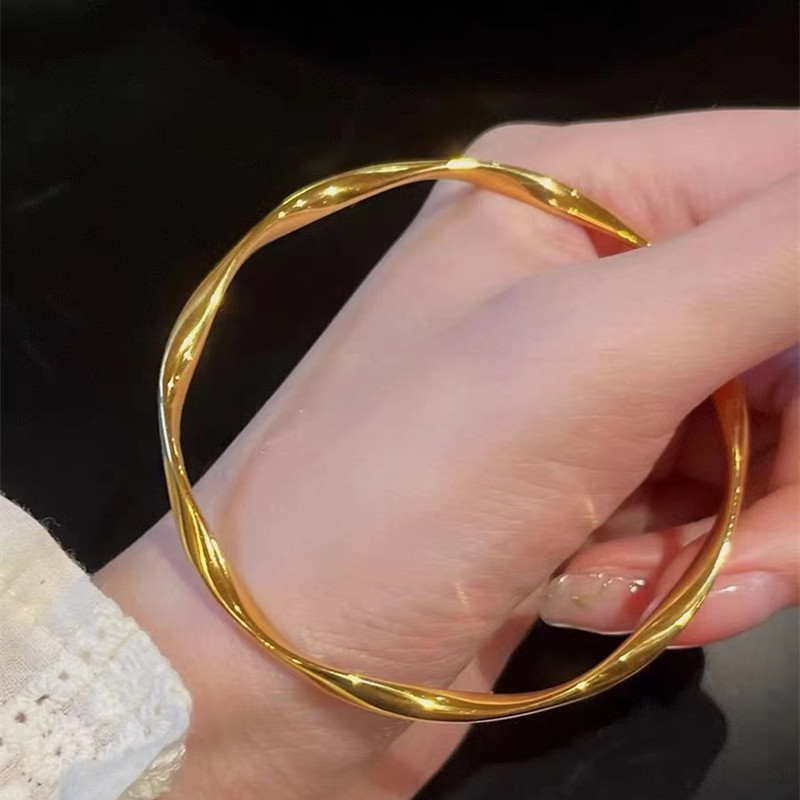 小紅書實心莫比烏斯閉口手鐲時尚百搭年輕款手環送女友之禮物