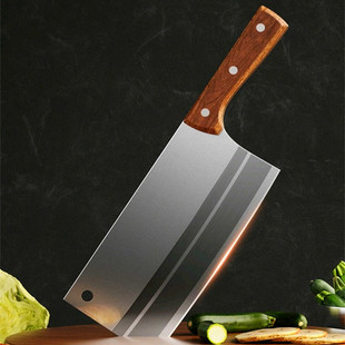 Kitchen knife kitchen household wooden handle kitchen knife fruit knife stainless steel bone knife slice meat cutter chef knife suit