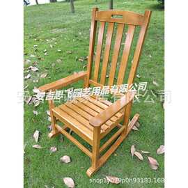摇椅长腿摇椅花园圆棒摇椅庭院防腐木碳化单人摇椅rocker chair