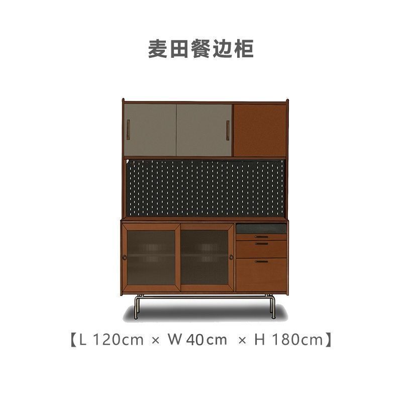 北欧实木餐边柜复古洞洞板收纳储物柜家用厨房一体靠墙酒柜茶水柜|undefined
