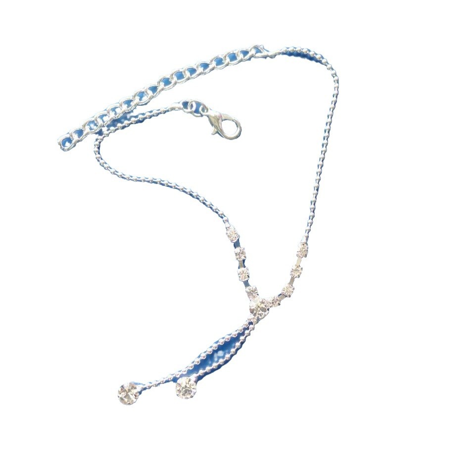 Catena corpo con nappe in strass a goccia per donna in argento_voghion.com