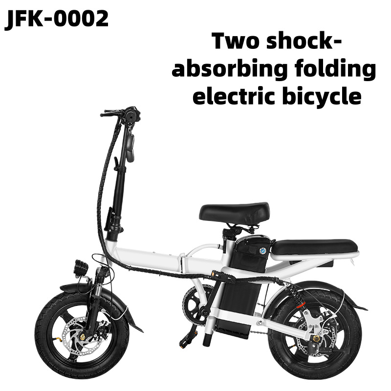 Cross-Border Two-Wheel Shock-Absorbing Folding Electric Bicycle, Two-Wheel Electric Vehicle, Driving Battery Vehicle Factory, 48V Battery Vehicle