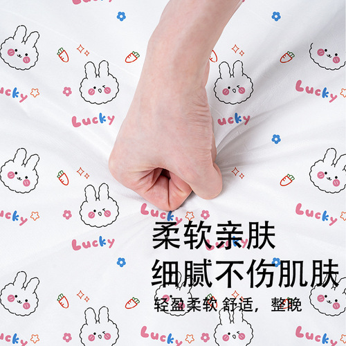 Hotel Disposable Four-Piece Set Travel Train Sleeper Dirty-Proof Three-Piece Set Portable Bed Sheet Printed Toilet Mat Thickened