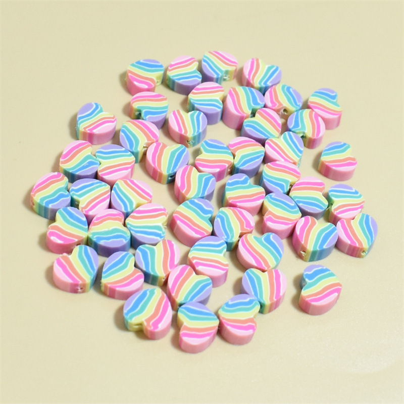 100 PCS/Package Quantity 100 PCS/Package Soft Clay Pentagram Heart Shape Flower DIY Jewelry Accessories Beads