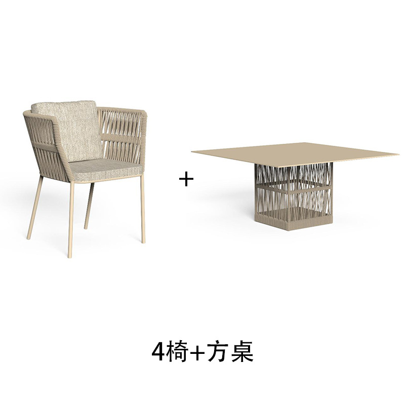 Mesa y silla al aire libre Jardín balcón patio villa al aire libre terraza de alta gama ocio nórdico muebles combinados