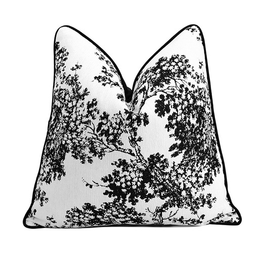 Factory direct sales black and white plush Nordic style living room sofa model room luxury high-end cushion pillow cover wholesale