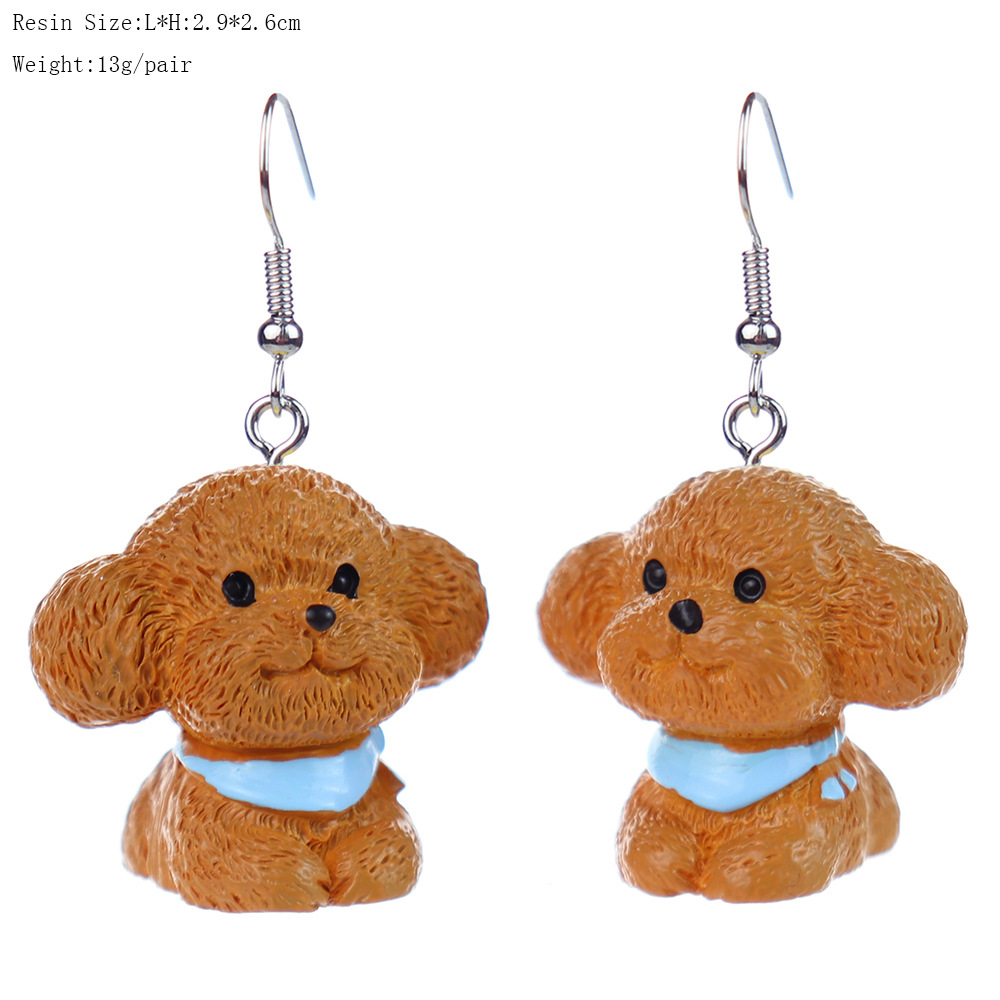 Cartoon Style Dog Plastic Resin Women's Drop Earrings display picture 9