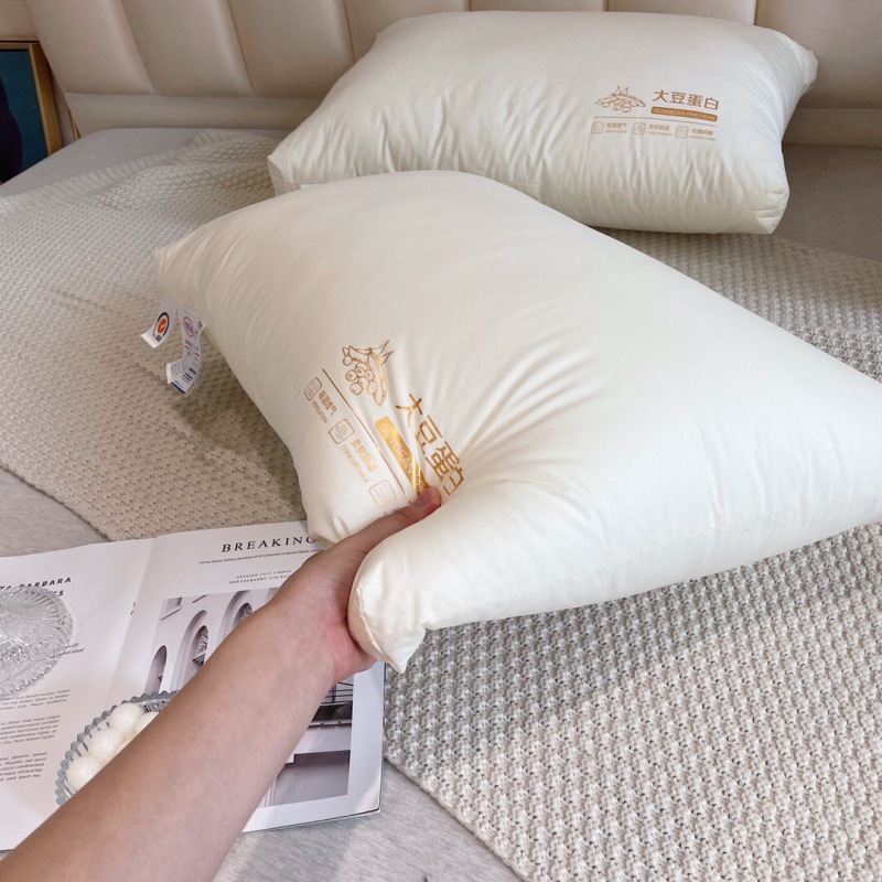 A Class 60 Cotton Soy Protein Fiber Pillow Core Cotton Pillow Hotel Neck Protection High Pillow Low Pillow Can Be Washed