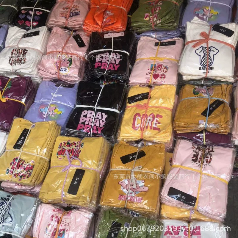 Гуанчжоу 1 юань с круглым вырезом свободный с короткими рукавами женский t-бег по рекам и озерам