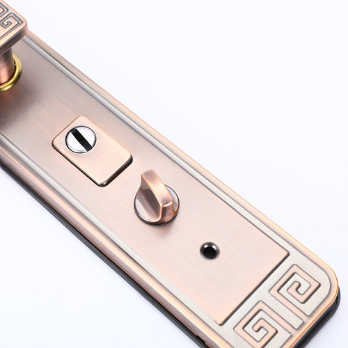 Universal anti-theft door anti-pry door lock thickened panel retro style lock household double-active double door handle lock