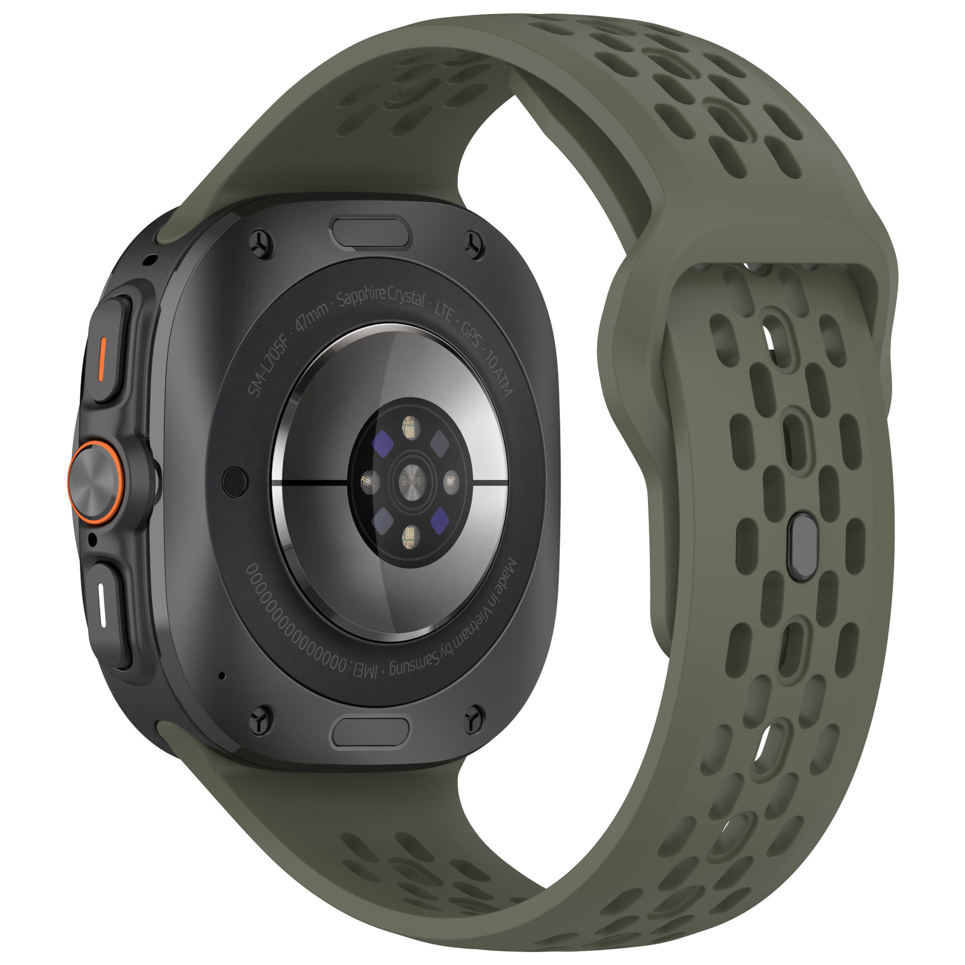 Suitable for the 47mm perforated sports breathable silicone replaceable watch strap of Samsung Galaxy watch7 ultra undefined