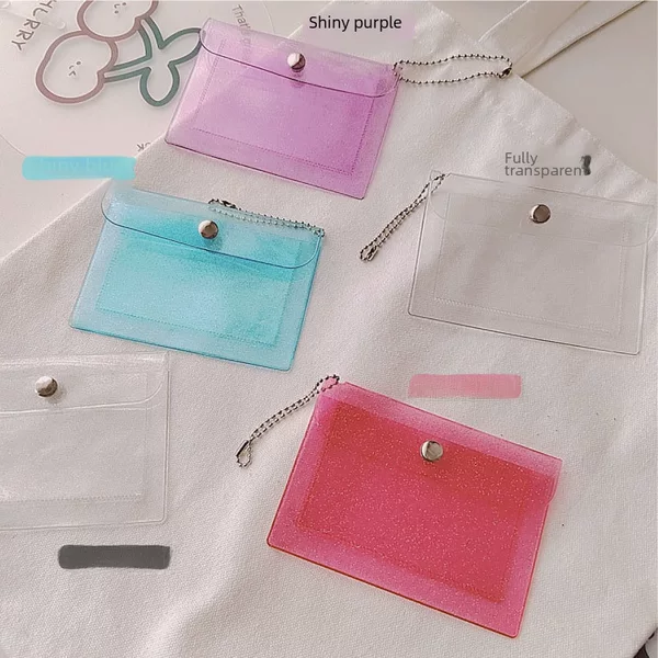 Creative and Compact Girl Transparent Card Holder Ins Student Coin Purse Card Holder Keychain Meal Card Bus Bank Card Holder
