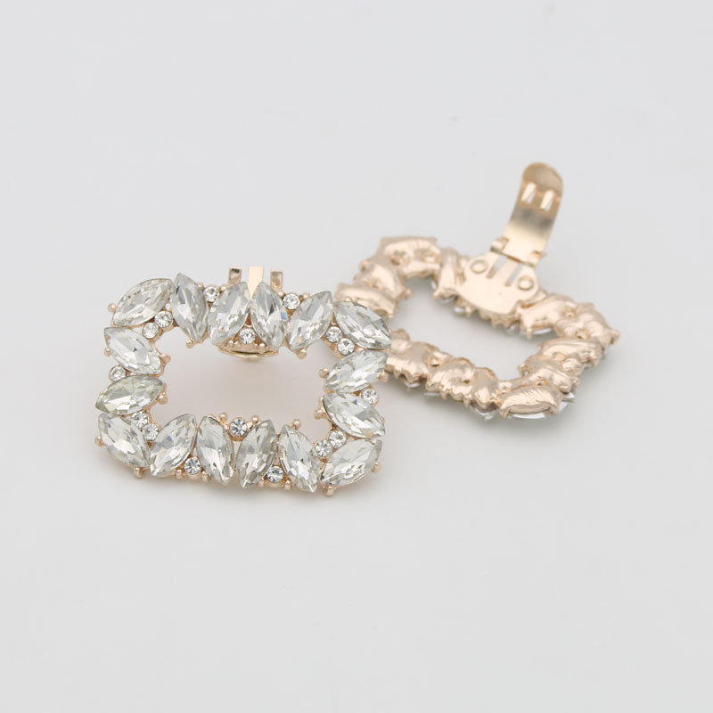 Botas de mujer decoración de Vamp zapato extraíble Flor de cristal zapato clip zapatos de boda cuadrado de metal hebilla de zapatos tacones altos Accesorios