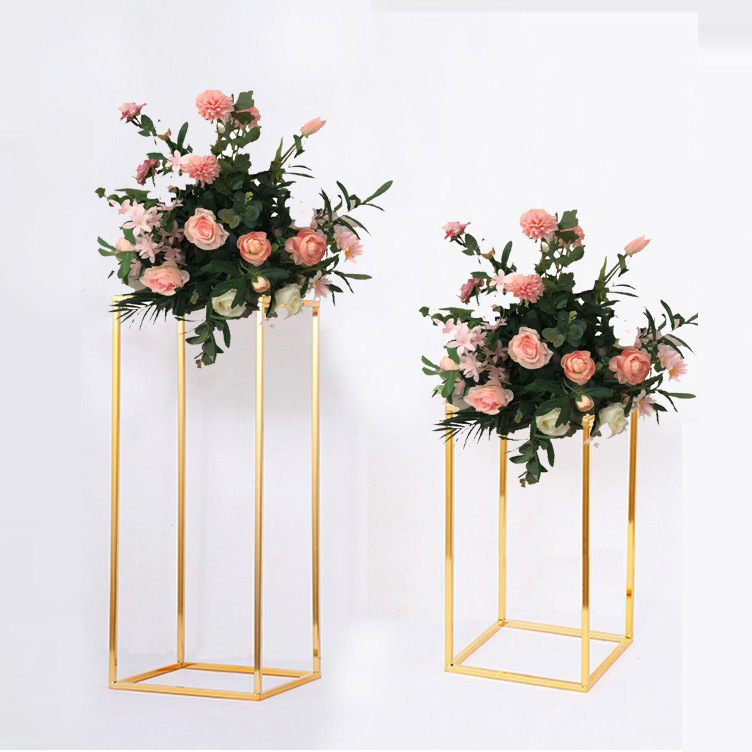 Boda apoyos geométricos camino plomo boda caja de hierro Hotel auditorio decoración ventana decoración acrílico Mesa flor soporte