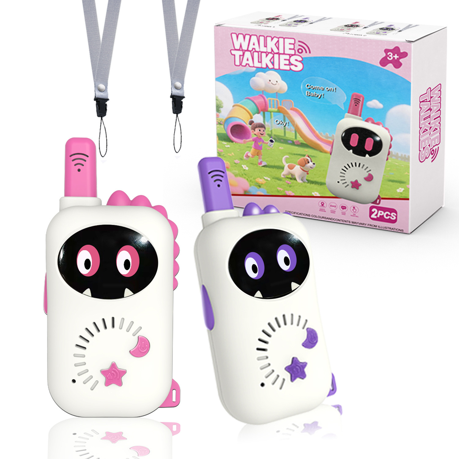 Ojos rosa y púrpura en dos