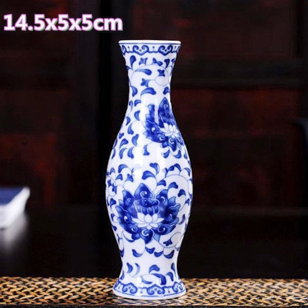 Vaso de escritorio de cerámica de porcelana pequeña boca mini hidroponía de flores retrógradas botellas de flores de porcelana