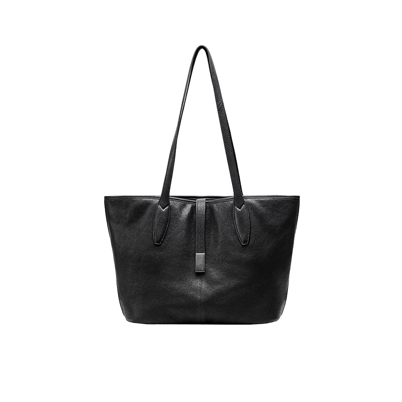Qiuzhen Manman Vegetable-Tanned Sheepskin Tote Bag for Women, 2025 Large-Capacity Leather Commuter Shoulder Bag - Thumbnail 8