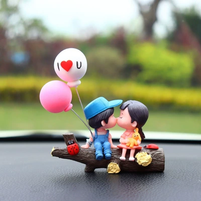 Car Ornaments for the Dashboard, Car ornaments - bifurcated-blue-pink-aluminum-balloon-two-worms