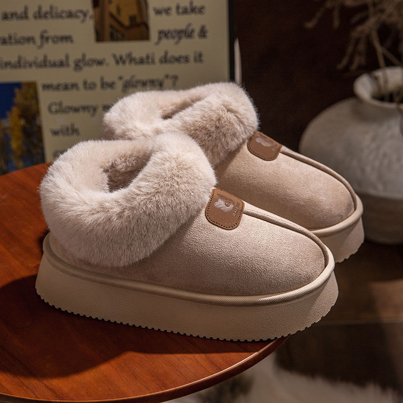 U All-Inclusive Cotton Shoes for Women Winter 2025 New Snow Boots Outer Wear Non-Slip Fleece-Lined Thick-Soled Cotton Slippers