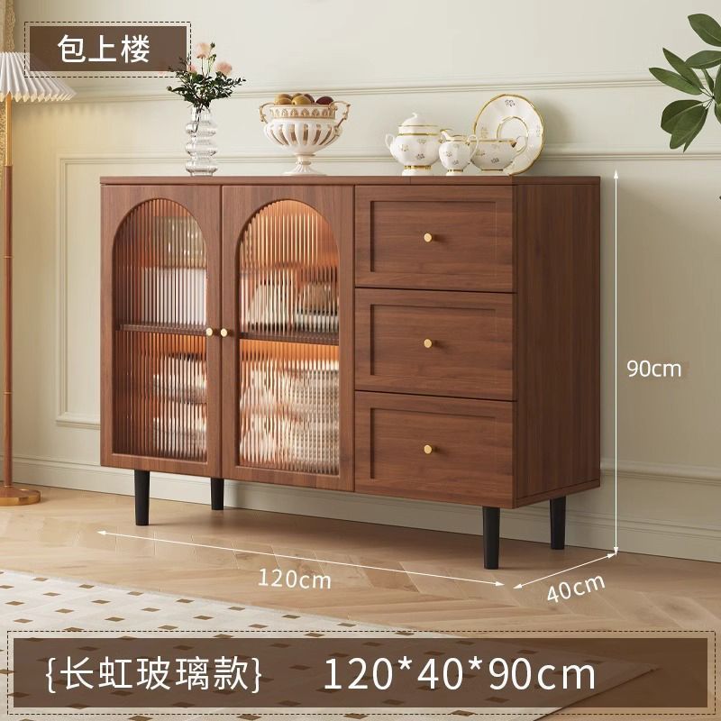 实木藤编餐边柜靠墙一体储物柜茶水柜收纳客厅2025新款置物柜|undefined