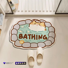 浴室地垫超强吸水硅藻泥软垫卡通动物卫生间防滑脚垫厕所门口地毯